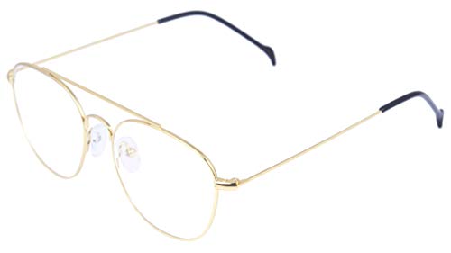 Soigné Unisex Medium Round Spectacle Frame.Golden Color