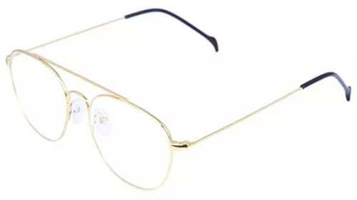 Soigné Unisex Medium Round Spectacle Frame.Golden Color