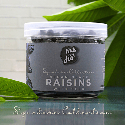 Nuts in a Jar Afghan Black Raisins with Seed Signature 250 Grams Nuts in a Jar Afghan Black Raisins with Seed Signature 250 Grams