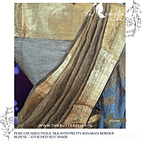 PURE CRUSHED TISSUE SILK SAREE USTSTES23182 PURE CRUSHED TISSUE SILK SAREE USTSTES23182