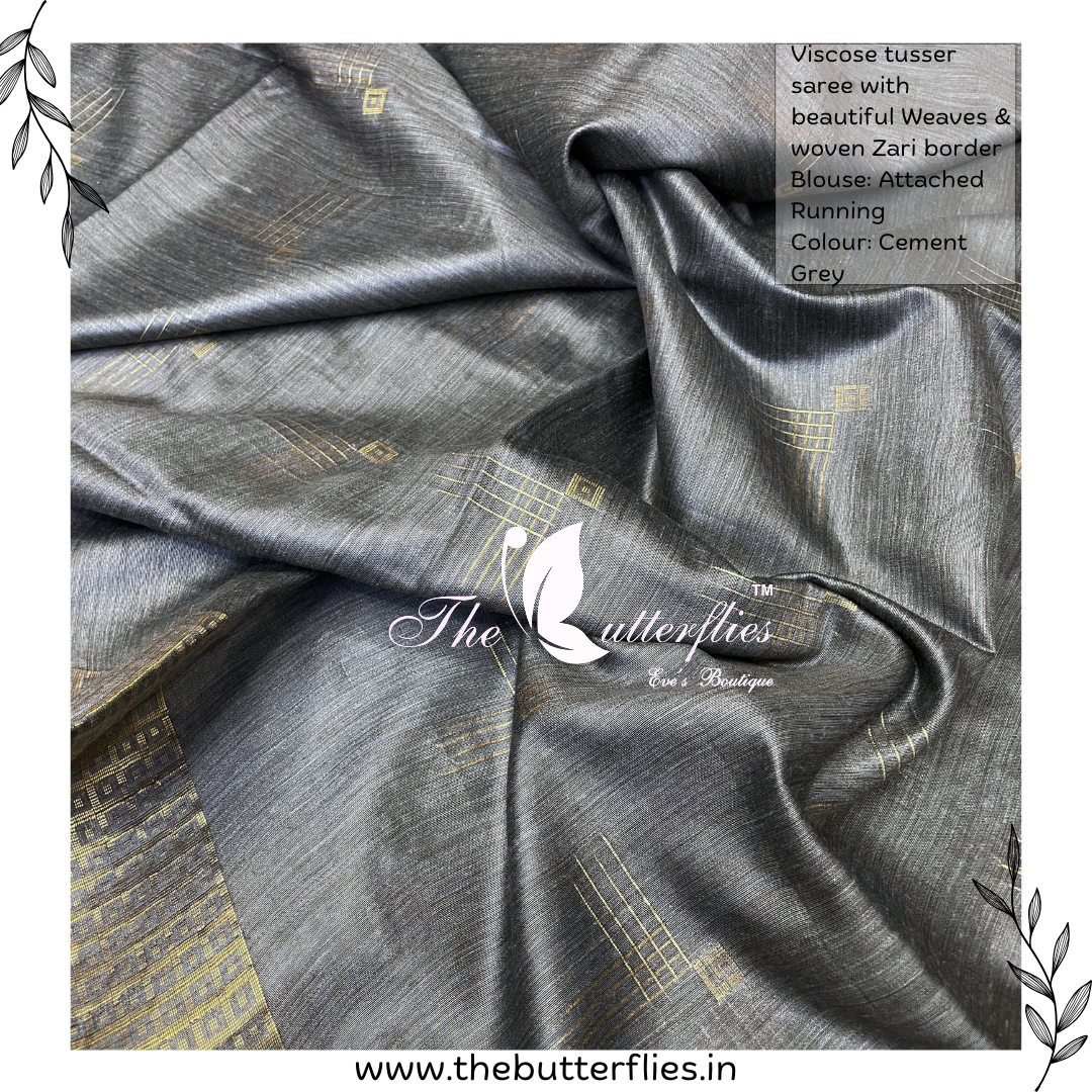 VISCOSE TUSSER SAREE YBRSTUS23382 VISCOSE TUSSER SAREE YBRSTUS23382