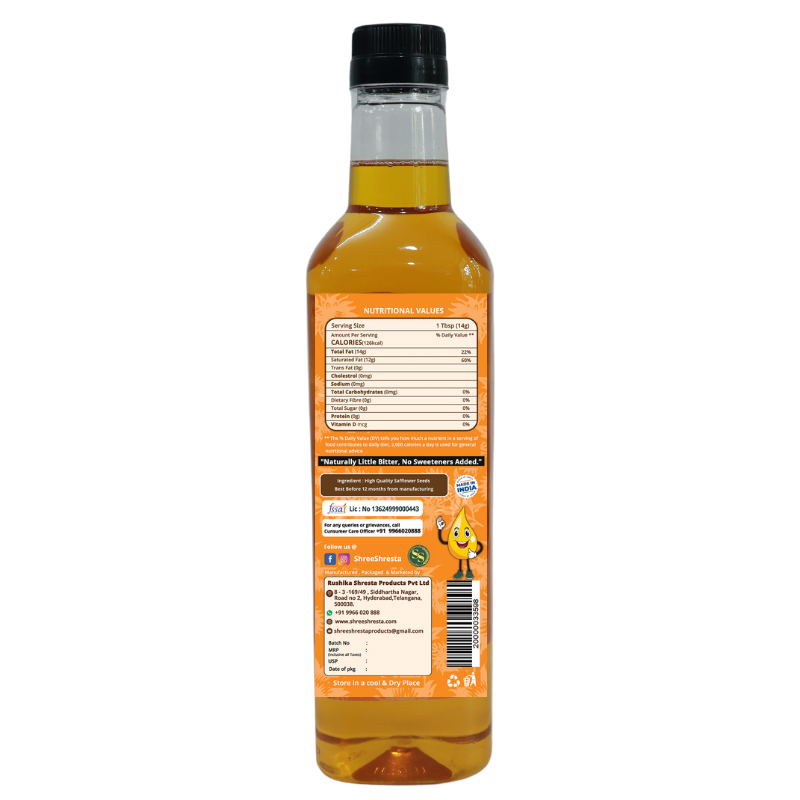 Wood-Pressed Safflower Oil