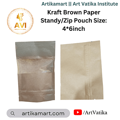 Kraft Brown Paper Standy/Zip Pouch Size: 4*6inch Kraft Brown Paper Standy/Zip Pouch Size: 4*6inch