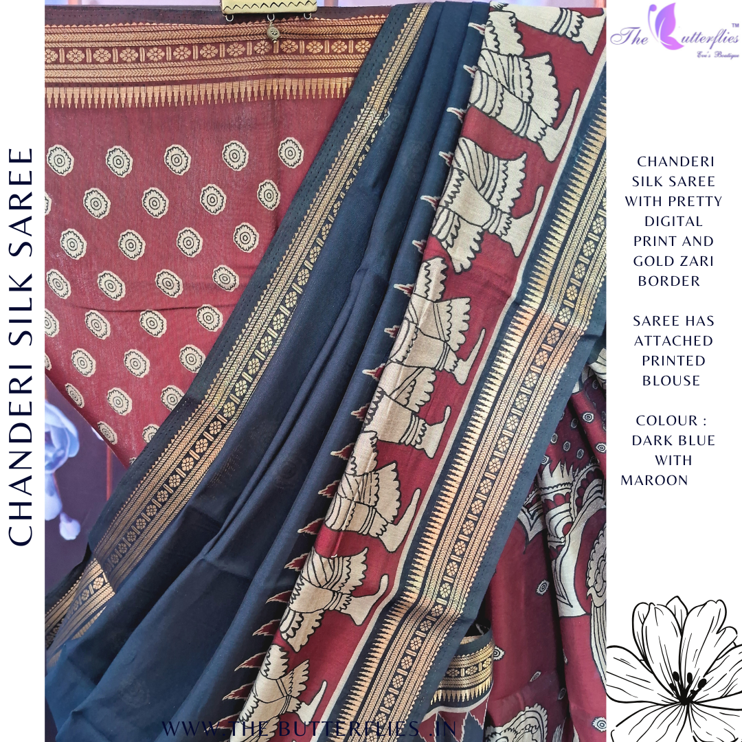CHANDERI SILK SAREE RJASCDS24208
