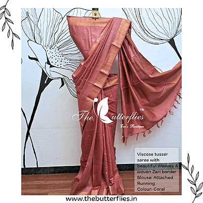 VISCOSE  TUSSER SAREE  YBRSTUS23390