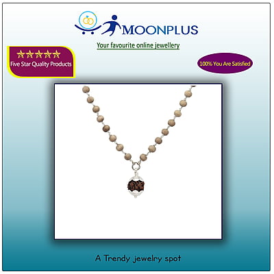 Silver Tied Tulsi Mala with Rudraksham Pendant Silver Tied Tulsi Mala with Rudraksham Pendant
