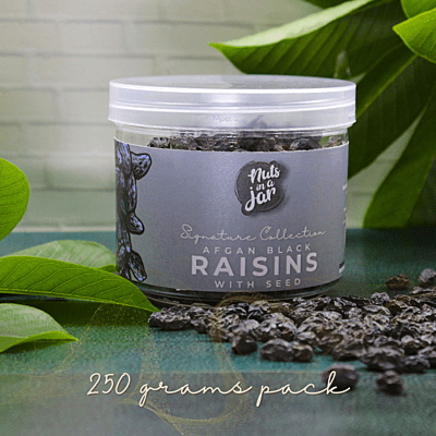 Nuts in a Jar Afghan Black Raisins with Seed Signature 250 Grams Nuts in a Jar Afghan Black Raisins with Seed Signature 250 Grams