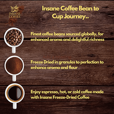 Insane Coffee Freeze Dried French Vanilla 50 Grams Insane Coffee Freeze Dried French Vanilla 50 Grams