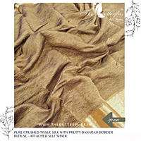 PURE CRUSHED TISSUE SILK SAREE USTSTES23182 PURE CRUSHED TISSUE SILK SAREE USTSTES23182