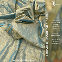 CRUSHED TISSUE SILK SAREE USTSTES23517 CRUSHED TISSUE SILK SAREE USTSTES23517