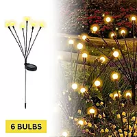 6 Stick Ww Firefly Solar Garden Light Model Warm White Solar Outdoor Decor Lights  Light Waterproof