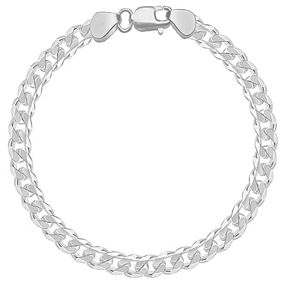 925 Sterling Silver Plating Bracelet | Gift for Men and Boys | With Certificate of Authenticity and 925