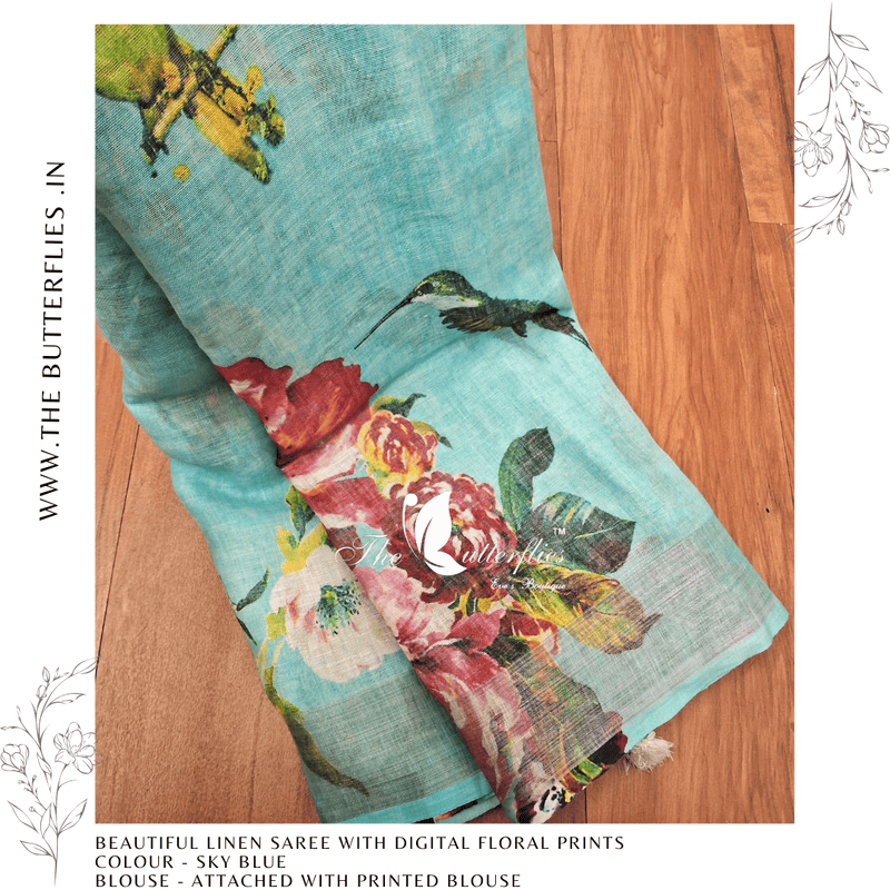 PURE LINEN SAREE  YBRSLIN23112