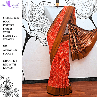 IKKAT  MERCERISED  COTTON SAREE   BGHSDIC23311