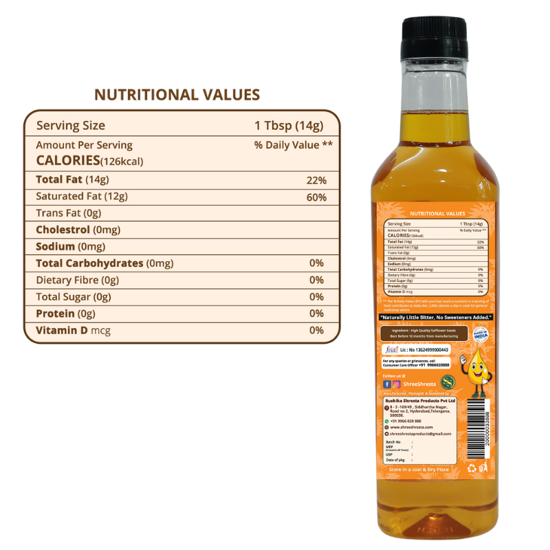 Wood-Pressed Safflower Oil