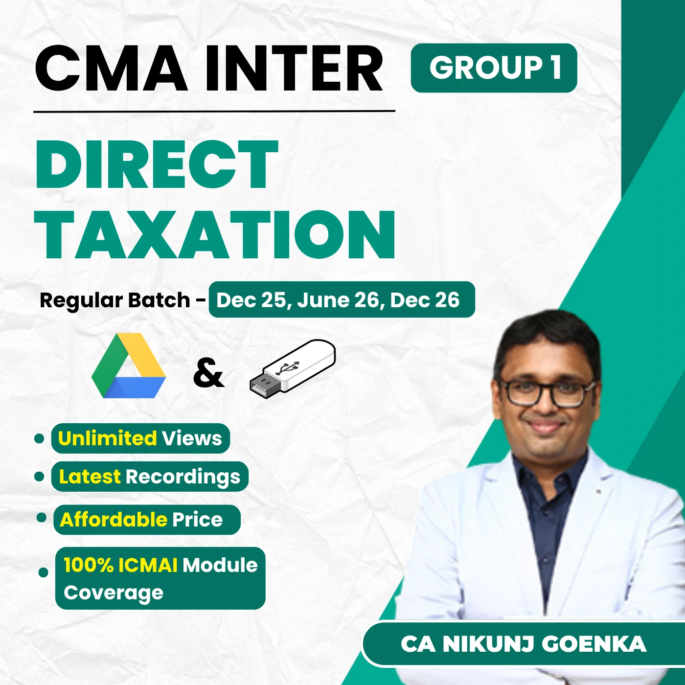 CMA Inter Direct Taxation (Group 1) By CA Nikunj Goenka