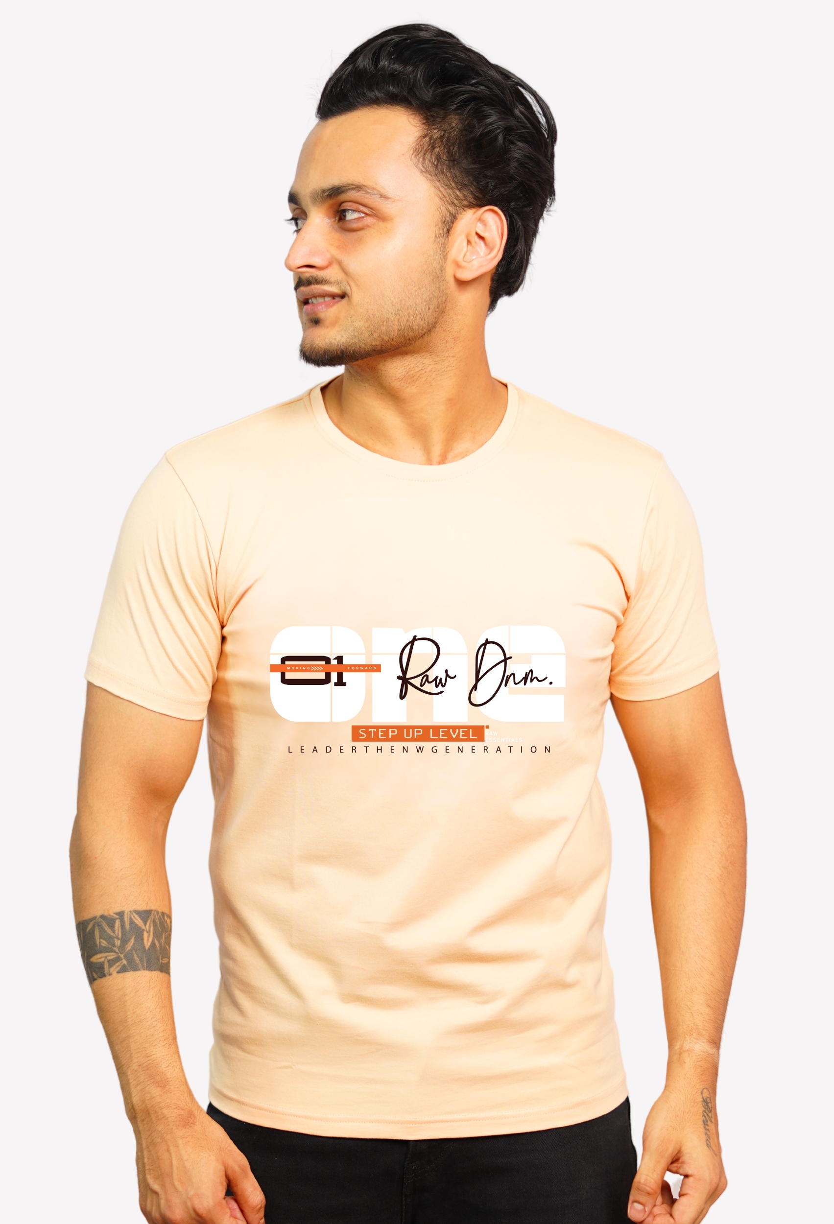 ONE STEP UP LEVEL IVORY ELITE T-SHIRT