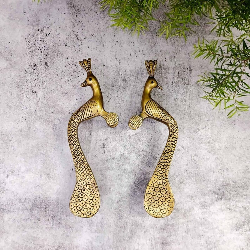 Brass Door Handle Set - 10 inch Height | Elegant Brass Door Handle Set for Home Decor Brass Door Handle Set - 10 inch Height | Elegant Brass Door Handle Set for Home Decor