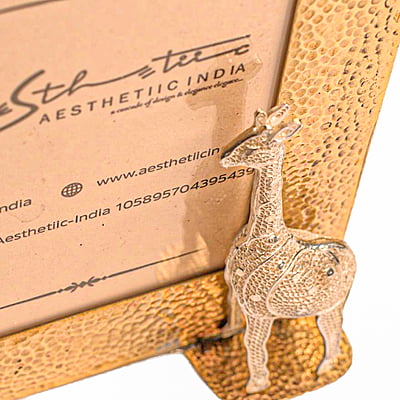 Jigsaw Giraffe Silver Photo Frame designed with Filigree Work Jigsaw Giraffe Silver Photo Frame designed with Filigree Work