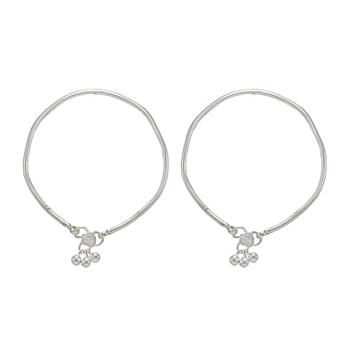 Sterling Silver Paayal Anklet | plain Design silver Kolusu for Women and Girls Sterling Silver Paayal Anklet | plain Design silver Kolusu for Women and Girls