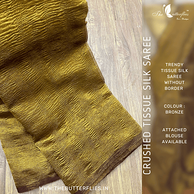 CRUSHED TISSUE SILK SAREE  USTSTES23520