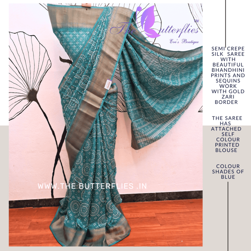 SEMI CREPE SILK SAREE  RJASCRE23469