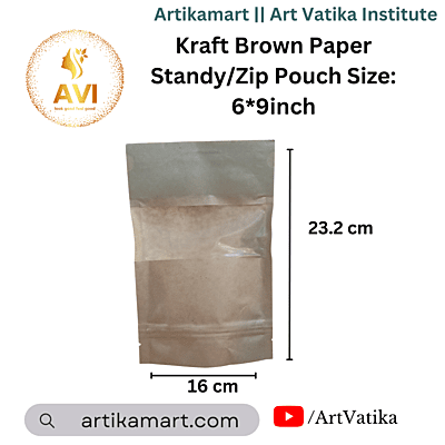 Kraft Brown Paper Standy/Zip Pouch Size: 6*9inch Kraft Brown Paper Standy/Zip Pouch Size: 6*9inch