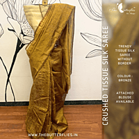 CRUSHED TISSUE SILK SAREE USTSTES23520 CRUSHED TISSUE SILK SAREE USTSTES23520