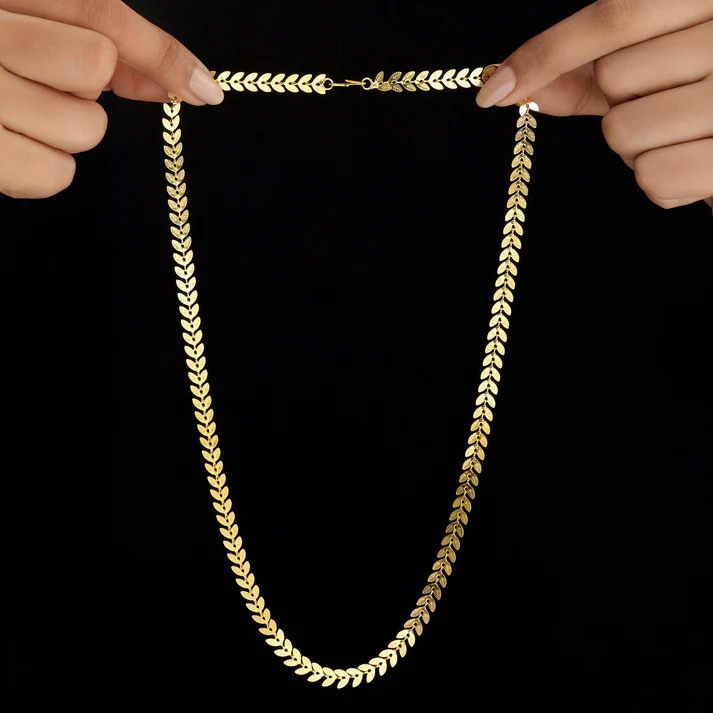Anti-Tarnish Double Layer Chevron Chain with Shell Charms Necklace Anti-Tarnish Double Layer Chevron Chain with Shell Charms Necklace