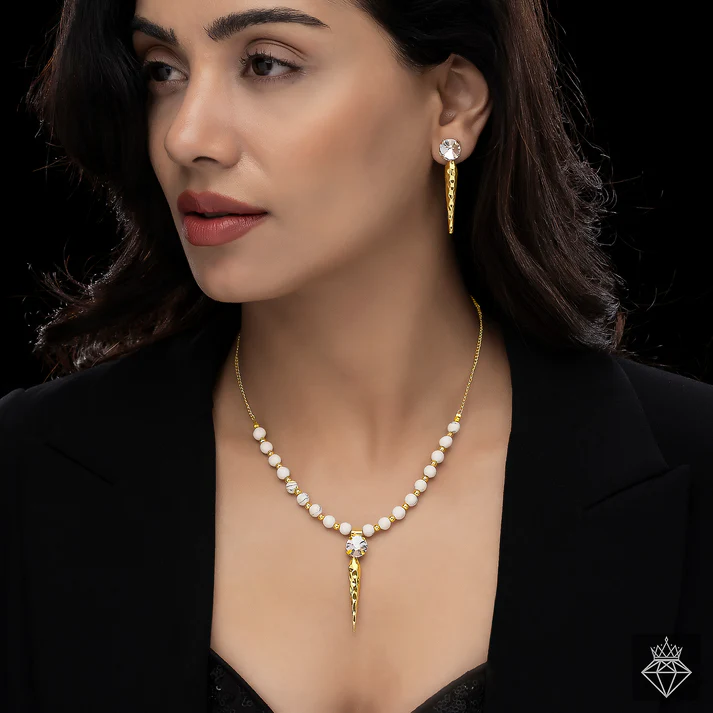 Anti-Tarnish Necklace Set With Earrings Anti-Tarnish Necklace Set With Earrings