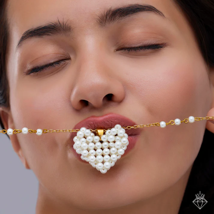 Anti-Tarnish Pearl Heart Necklace Anti-Tarnish Pearl Heart Necklace