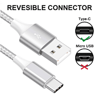Champion 2in1 USB(A) To Type C Cable Nylon Braided, Fast Charge and Sync Compatible with Samsung S20/S10/S9, Note10/9, Xiaomi Mi A3/A2, Huawei P30/P20/Mate20, LG G7 (1.2m) Champion 2in1 USB(A) To Type C Cable Nylon Braided, Fast Charge and Sync Compatible with Samsung S20/S10/S9, Note10/9, Xiaomi Mi A3/A2, Huawei P30/P20/Mate20, LG G7 (1.2m)