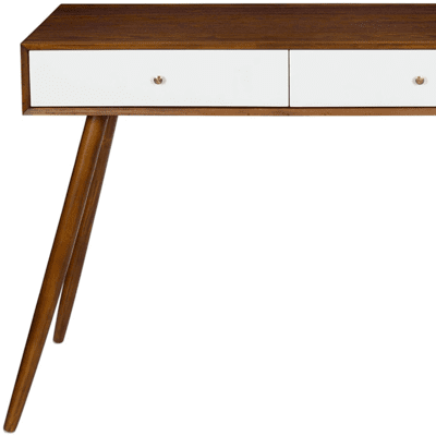 Woodenlia 2 Drawer Console Table, Walnut Brown and White Woodenlia 2 Drawer Console Table, Walnut Brown and White