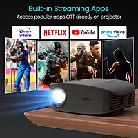 Portronics Beem 490 Smart LED Projector | 1080p Full HD, Auto Focus, Streaming Apps, 6000 lm | Portable Projector with Remote Controller (Black) Portronics Beem 490 Smart LED Projector | 1080p Full HD, Auto Focus, Streaming Apps, 6000 lm | Portable Projector with Remote Controller (Black)