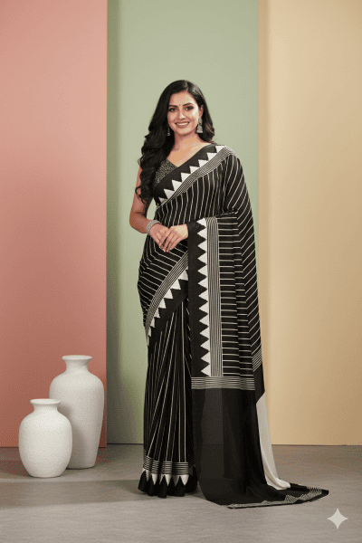 Aparna - Modal Silk Saree in Ajrakh Blouse SWS213