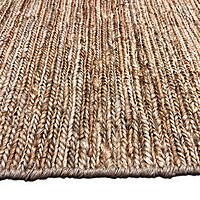 Handmade Natural Jute Area Rug, Rustic Flatweave with Fringe, Boho Farmhouse Style