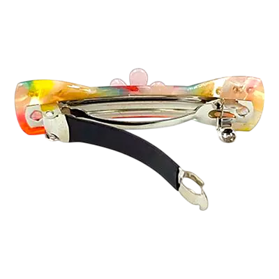 Acetate Hair Barrette with Floral Accent