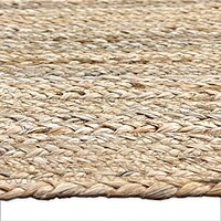 Handwoven Natural Jute Area Rug, Patchwork Design, Reversible Floor Covering for Living Room