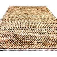 Handmade Jute Braided Rug – Natural Reversible Boho Farmhouse Area Rug