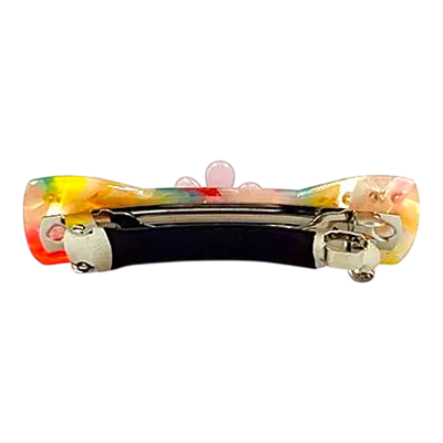 Acetate Hair Barrette with Floral Accent