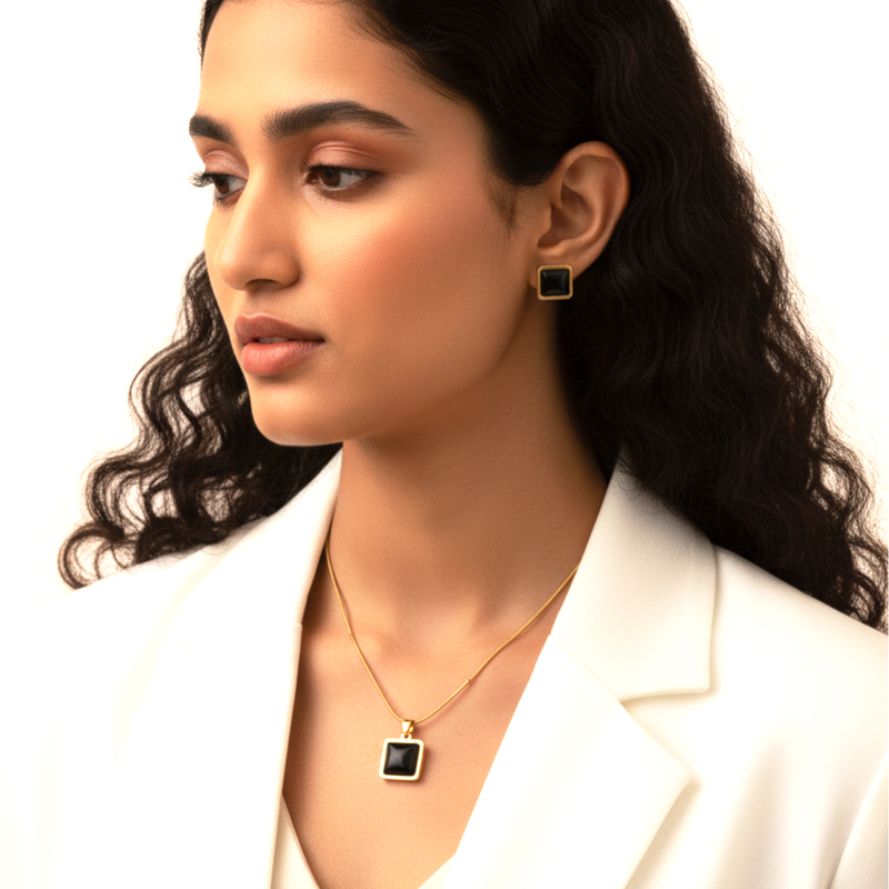 KAYYA21 Elegant Gold-Plated Jewelry Combo Set – Stainless Steel
