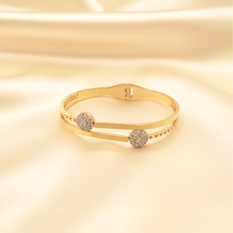 Designer Gold Bangles for Women – Stainless Steel, Gold Finish | Lightweight, Anti-Tarnish, Skin-Friendly