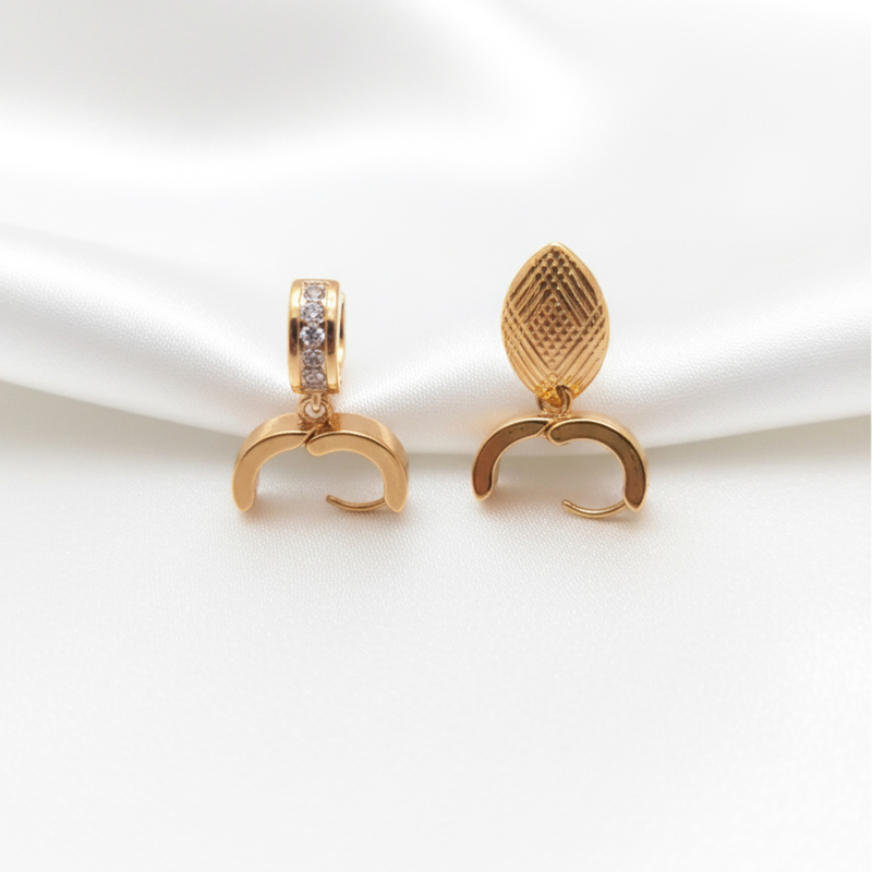 KAYYA21 Drop Textured Earring – Stainless Steel Gold Finish
