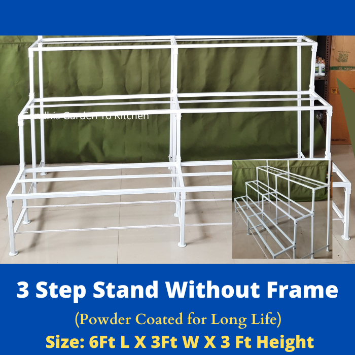 6 Ft Three step Garden Stand without Frame Detachable Size in Inches 72(L)X36W) X36(H) 6 Ft Three step Garden Stand without Frame Detachable Size in Inches 72(L)X36W) X36(H)