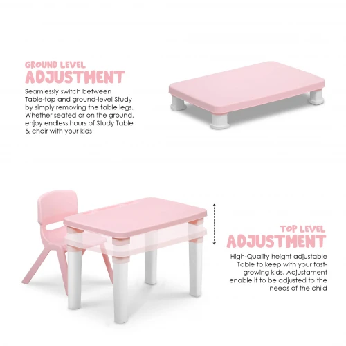 Kids Study Table & Chair Set – Pink Kids Study Table & Chair Set – Pink