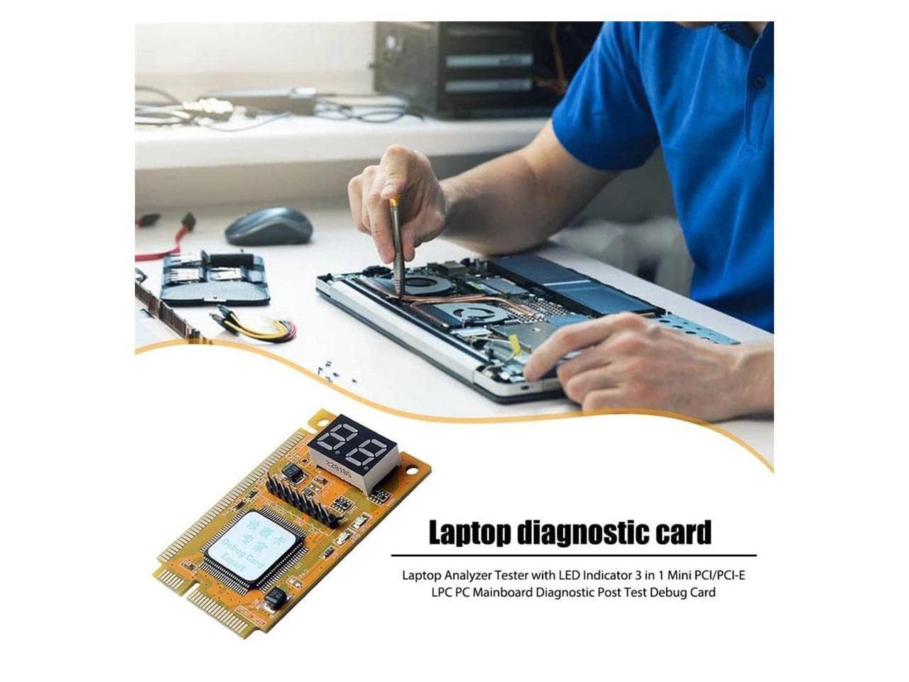 Mini PCI/Mini PCI-E/LPC 3-in-1 PCB Diagnostic Test Card for Desktop and Laptop Debugging Mini PCI/Mini PCI-E/LPC 3-in-1 PCB Diagnostic Test Card for Desktop and Laptop Debugging