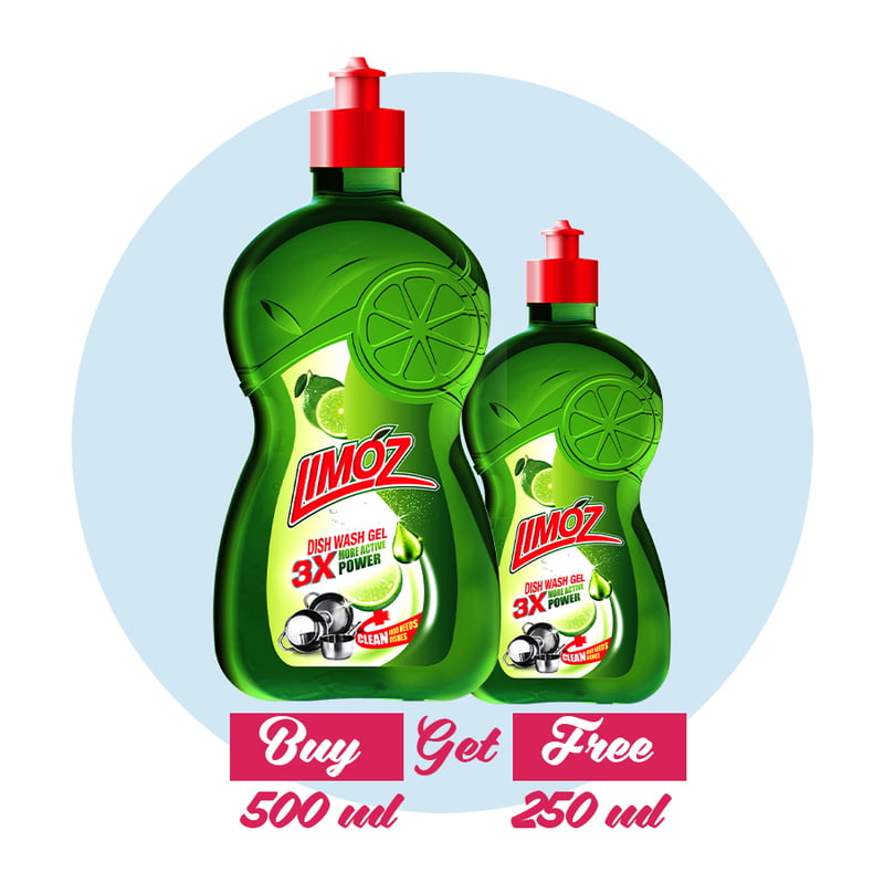 LIMOZ | 3X Dish Wash Gel 500ML (Free: 250ML)