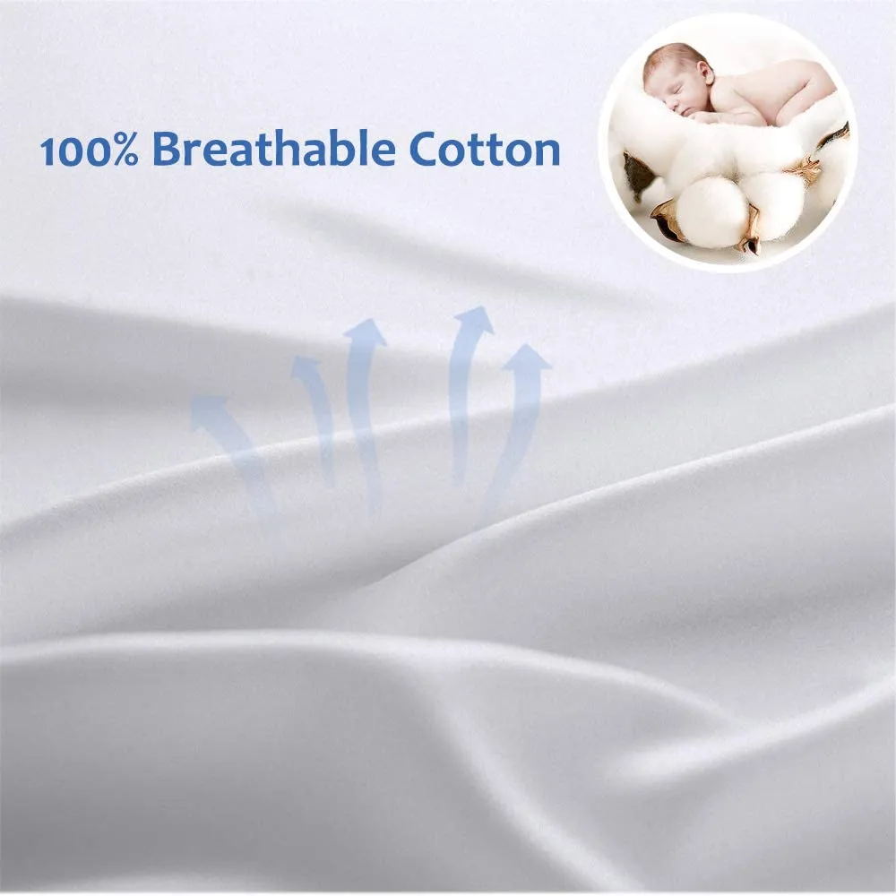 100% Cotton Pillow Cover (Non-Framed) - 300 TC Percale - Plain - White | Anti Pilling Processed Fabric | 100% Cotton Pillow Cover (Non-Framed) - 300 TC Percale - Plain - White | Anti Pilling Processed Fabric |