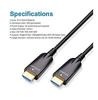 HDMI Fibre 165 Feet Fiber Optic HDMI Cable with 4K 30Hz and 1080p 60Hz HD Video 3D HDCP CEC High Speed Supported (50 Meters