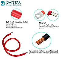 10 sq.mm (7 Gauge) Red and Black Charge Controller Battery Connecting Cables 10 sq.mm (7 Gauge) Red and Black Charge Controller Battery Connecting Cables
